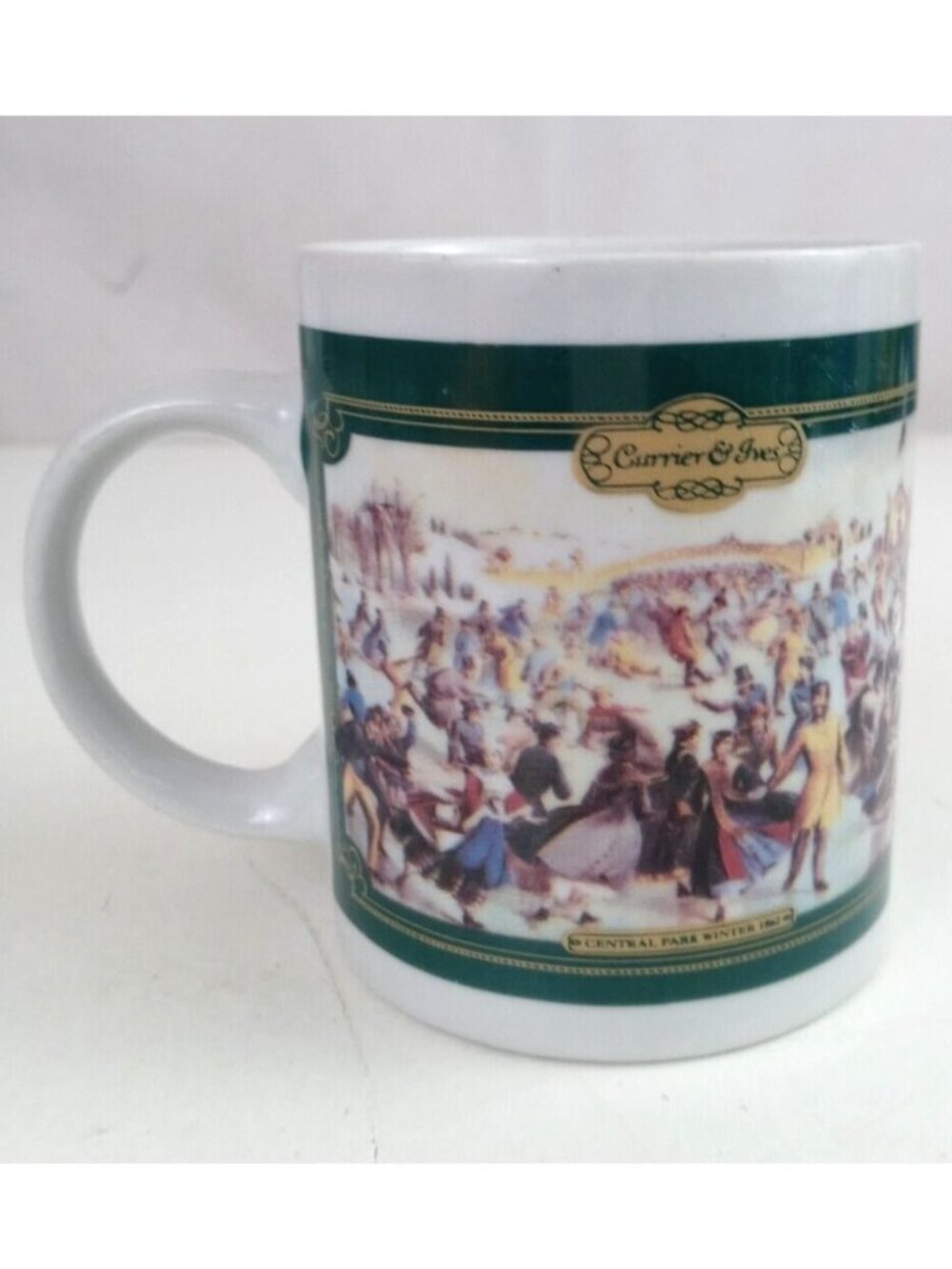 Vintage Houston Foods Currier & Ives Central Park Winter 1862 Design Coffee Cup